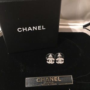Chanel crystal stud earrings
